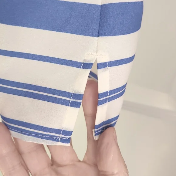 Talbots, MP, Sky Blue & White Stripe w Long or 3/4 Length Sleeve - Picture 4 of 7